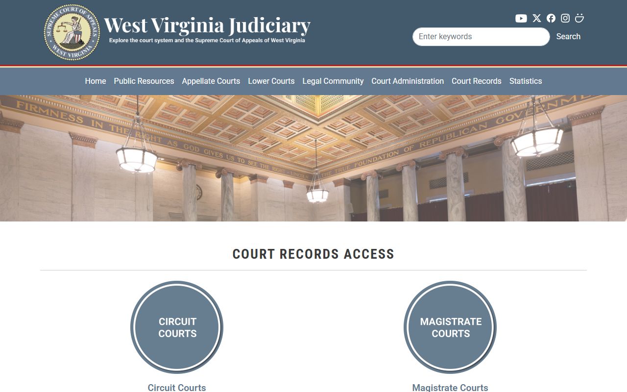 Wetzel County court records after arrest West Virginia court record access page
